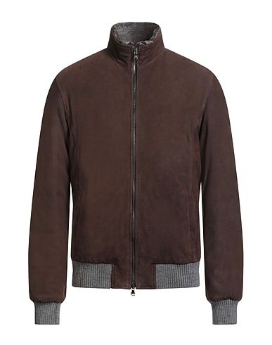 BARBA Napoli Shell jacket Dark brown 100% Leather, Lamb Shearling