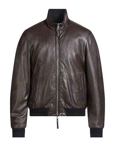 THE JACK AND JACKIE LEATHERS Jacket Dark brown 100% Leather