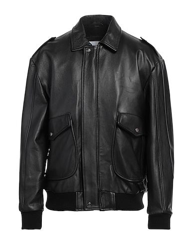 BLUSOTTO Jacket Black 100% Calfskin, Cotton, Elastane