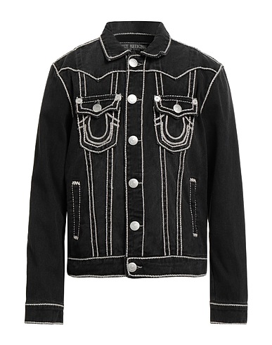 TRUE RELIGION Jeansjacke Schwarz 100% Baumwolle