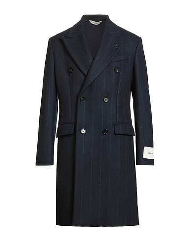 PAOLONI Coat Navy blue 75% Wool, 25% Polyamide