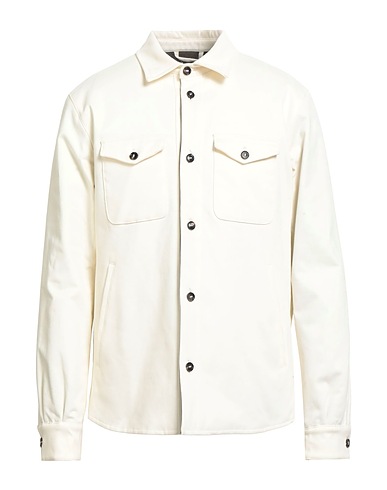MAZZARELLI Camicia tinta unita Panna 98% Cotone, 2% Elastan