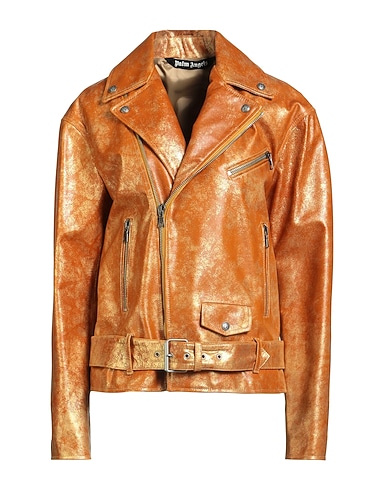 PALM ANGELS Biker jacket Tan 100% Leather