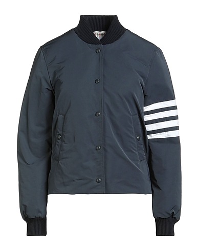 THOM BROWNE Shell jacket Navy blue 100% Polyester, Wool