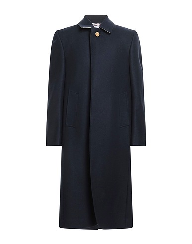 THOM BROWNE Coat Midnight blue 100% Virgin Wool