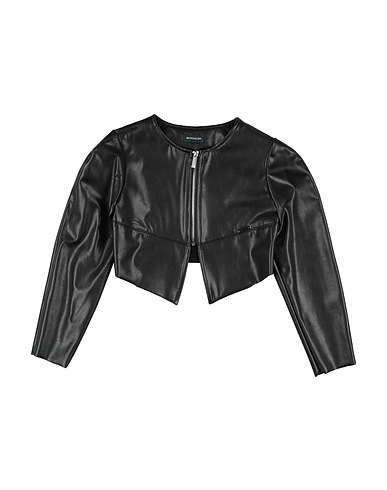 MONNALISA Jacket Black 87% Viscose, 9% Elastane, 4% Other Fibres, Polyurethane resin