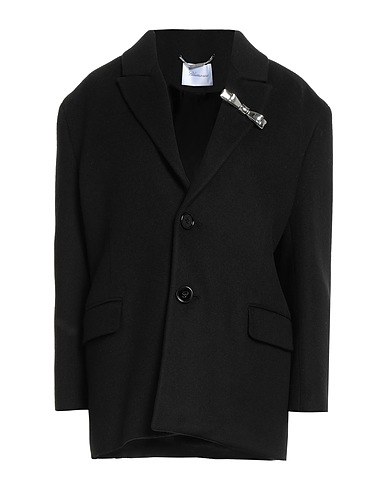 BLUMARINE Coat Black 40% Wool, 30% Polyamide, 30% Viscose, Zamak