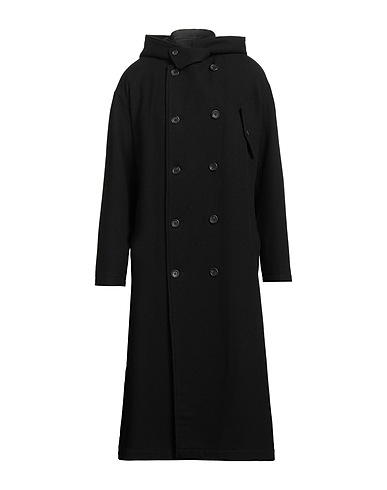 YOHJI YAMAMOTO POUR HOMME Cabanjacke & Zweireiher Schwarz 90% Wolle, 10% Nylon