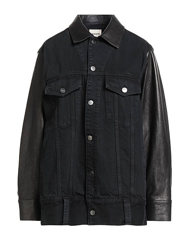 KHAITE Denim jacket Black 100% Cotton, Lambskin