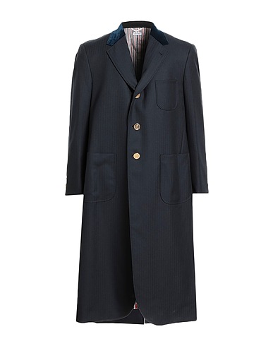 THOM BROWNE Full-length jacket Midnight blue 100% Wool