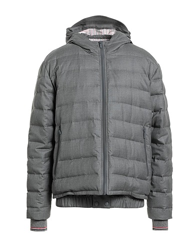 THOM BROWNE Shell jacket Grey 100% Wool, Polyester, Elastane, Polyamide