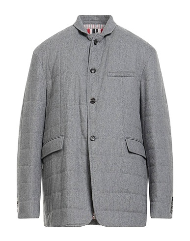 THOM BROWNE Shell jacket Grey 90% Wool, 10% Cashmere
