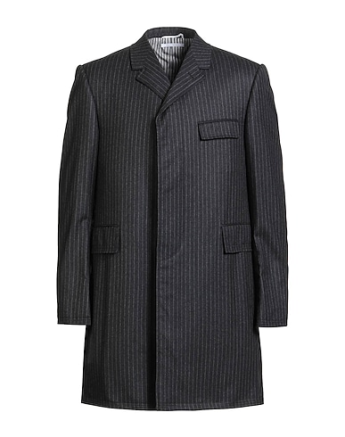 THOM BROWNE Coat Charcoal 100% Wool