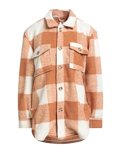 GARCIA Checked shirt Camel 100% Polyester