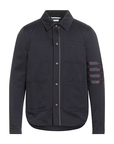 THOM BROWNE Shirts Midnight blue 100% Cotton, Silk