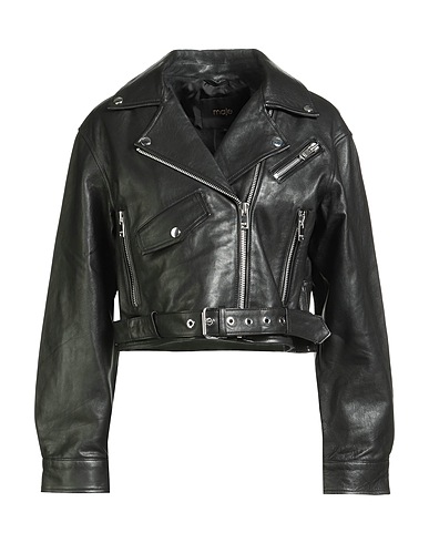 MAJE Biker jacket Black 100% Sheepskin