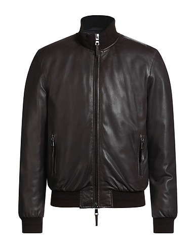 THE JACK AND JACKIE LEATHERS Bomber Dark brown Leather