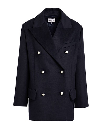PAUL & JOE Coat Midnight blue 60% Wool, 30% Polyester, 10% Cashmere