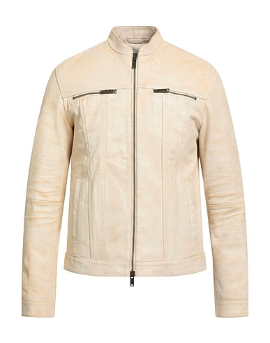 JOHN VARVATOS Biker jacket Beige 100% Cow leather