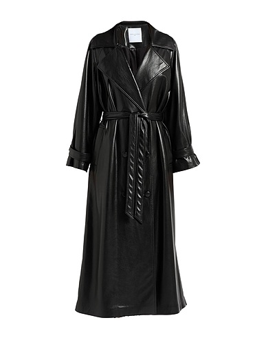 ISABELLE BLANCHE Paris Full-length jacket Black 55% Polyurethane, 45% Polyester