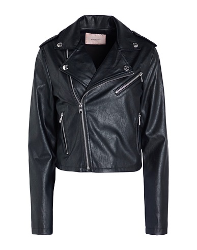 TWINSET Biker jacket Black 100% Polyester