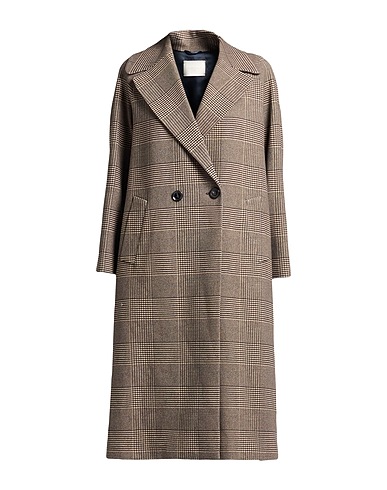 CIRCOLO 1901 Coat Dark brown 95% Cotton, 5% Elastane
