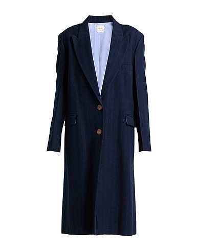 ALYSI Coat CHOCOLAT Midnight blue 63% Cotton, 37% Virgin Wool, Viscose