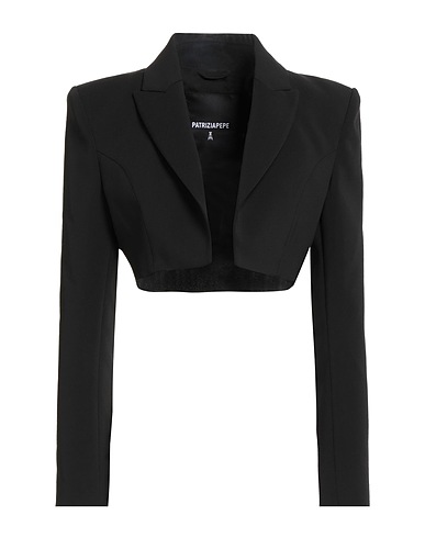 PATRIZIA PEPE Blazer Black 97% Polyester, 3% Elastane, Polyurethane resin