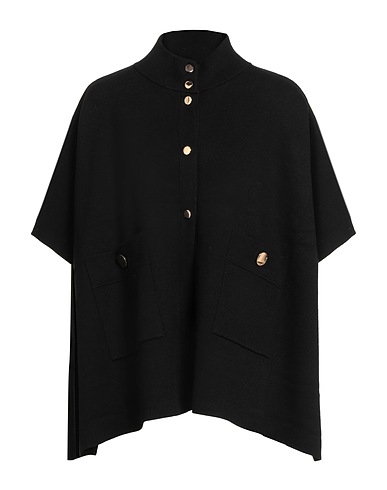 CHRISTINA PARIS Cloak Black 30% Viscose, 30% Nylon, 30% Acrylic, 10% Wool