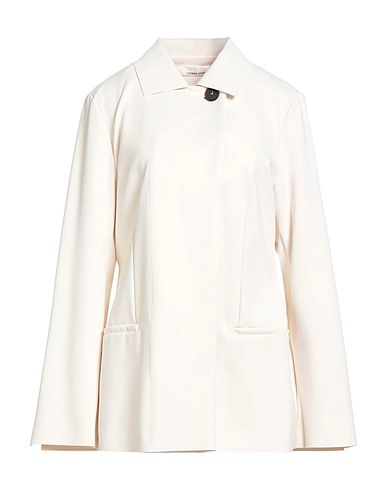 LIVIANA CONTI Full-length jacket Cream 87% Polyamide, 13% Elastane