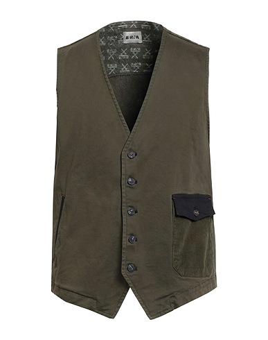 BERNA Suit vest Military green 97% Cotton, 3% Elastane