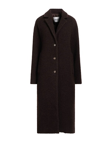 OTTOD'AME Coat Chocolate brown 95% Virgin Wool, 5% Polyamide