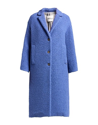 OTTOD'AME Coat Slate blue 95% Virgin Wool, 5% Polyamide