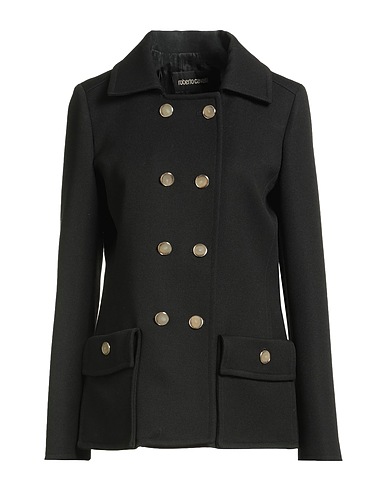 ROBERTO CAVALLI Double breasted pea coat Black 100% Virgin Wool