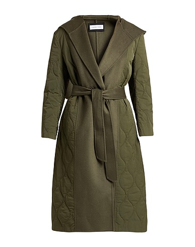 CARACTÈRE Coat Military green 100% Polyamide, Wool, Polyester