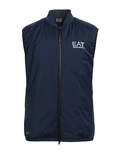 EA7 Gilet Navy blue 92% Polyester, 8% Elastane