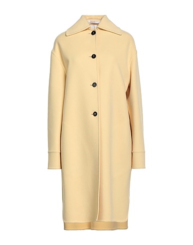 JIL SANDER Coat Pastel yellow 100% Cashmere
