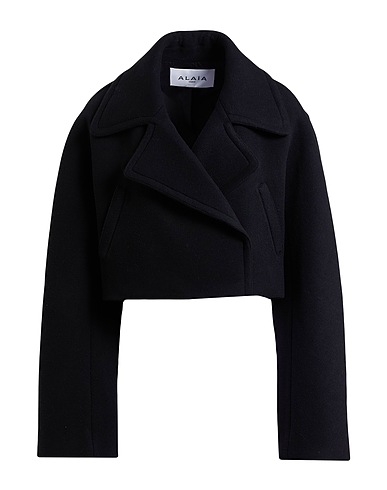 ALAÏA Coat Black 100% Virgin Wool, Polyamide, Elastane