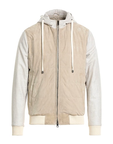 LUIGI BORRELLI NAPOLI Giubbotto Beige 100% Pelle, Lana