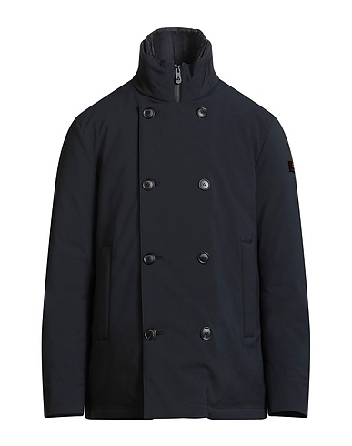 PEUTEREY Double breasted pea coat Midnight blue 91% Polyester, 9% Elastane