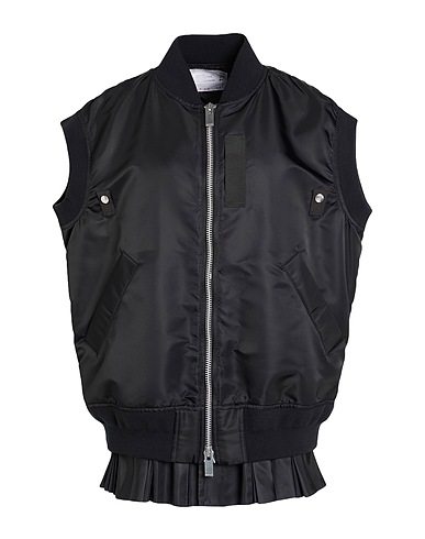 SACAI Gilet Black 100% Nylon, Polyester, Cotton, Polyurethane