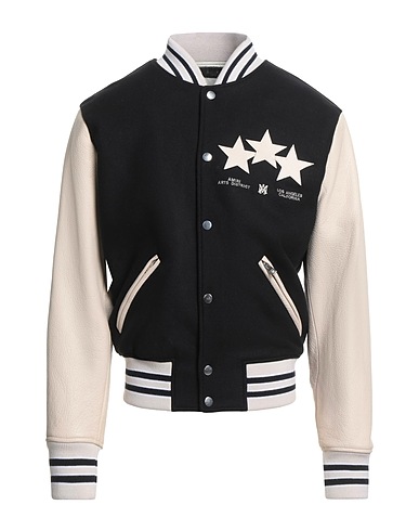 AMIRI Jacket Black 75% Virgin Wool, 25% Polyamide, Leather