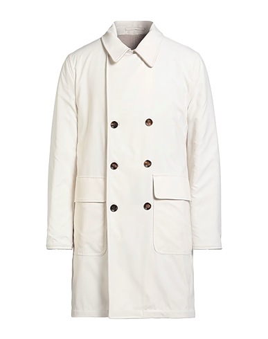 KIRED Double breasted pea coat Ivory 100% Polyester, Acrylic, Wool