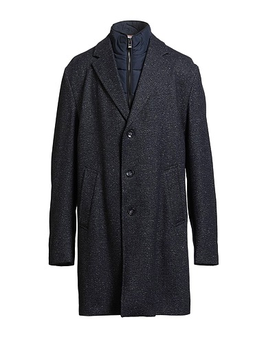BOSS Coat Navy blue 49% Wool, 23% Viscose, 13% Polyester, 10% Polyamide, 5% Other Fibres