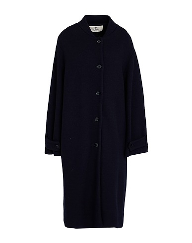 BARENA Coat Navy blue 98% Virgin Wool, 2% Polyamide