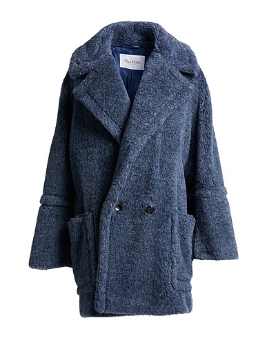 MAX MARA Teddy Coat Slate blue 60% Alpaca wool, 26% Virgin Wool, 14% Silk