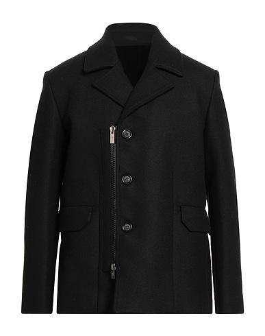 PAOLO PECORA Coat Black 50% Wool, 30% Polyester, 10% Polyamide, 10% Acrylic