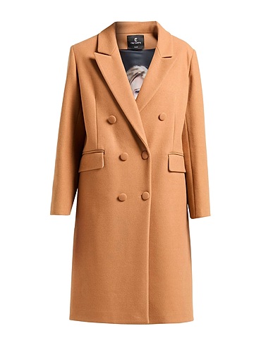 CRISTINAEFFE Coat Camel 90% Polyester, 10% Wool