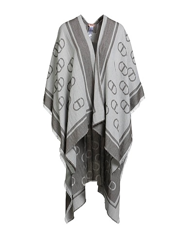 TWINSET Cloak Light grey 56% Polyester, 34% Acrylic, 4% Viscose, 4% Wool, 2% Alpaca wool