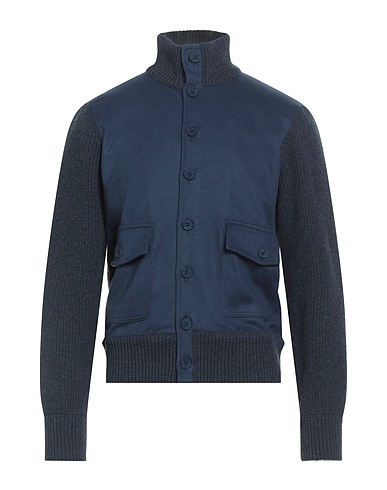 LUIGI BORRELLI NAPOLI Jacket Midnight blue 100% Virgin Wool, Wool, Polyamide, Cashmere